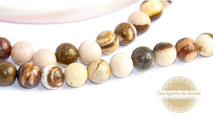 30 Perles 6mm à facettes en jaspe zèbre naturelle