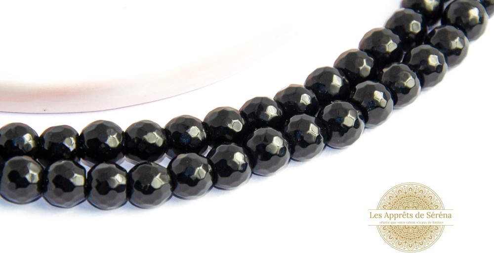copy of 30 Perles 6mm à facettes en agate bleu à rayures grade A
