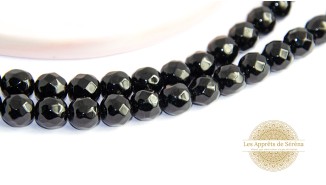copy of 30 Perles 6mm à facettes en agate bleu à rayures grade A