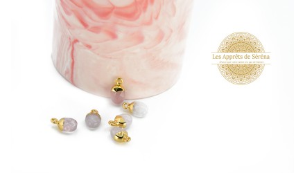 Pendentif à facettes quartz rose naturel