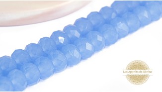 50 Perles abaques à facettes 8x6mm bleu opale