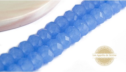 50 Perles abaques à facettes 8x6mm bleu glacier