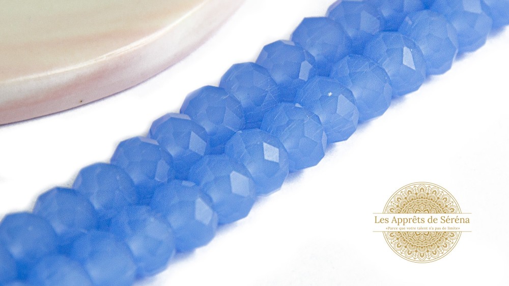 copy of 50 Perles abaques à facettes 8x6mm bleu opale