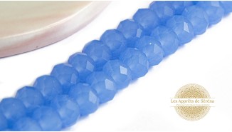 50 Perles abaques à facettes 8x6mm bleu glacier