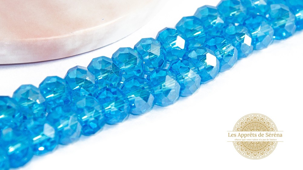 copy of 50 Perles abaques à facettes 8x6mm bleu opale