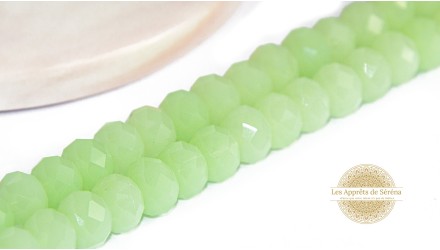 50 Perles abaques à facettes 8x6mm vert eau opale