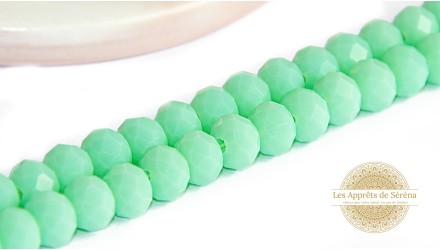 50 Perles abaques à facettes 8x6mm vert pacifique