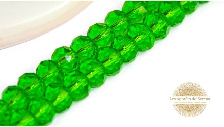 50 Perles abaques à facettes 8x6mm vert prairie