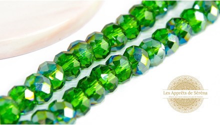 50 Perles abaques à facettes 8x6mm citron vert AB