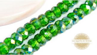 50 Perles abaques à facettes 8x6mm citron vert AB