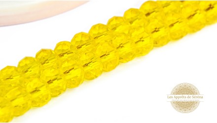 50 Perles abaques à facettes 8x6mm jaune