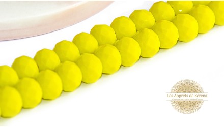 50 Perles abaques à facettes 8x6mm jaune opaque