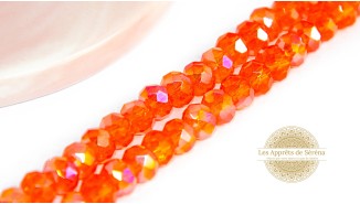 50 Perles abaques à facettes 8x6mm orange AB
