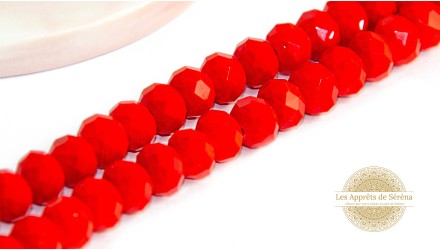 50 Perles abaques à facettes 8x6mm rouge