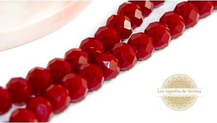 50 Perles abaques à facettes 8x6mm bordeaux
