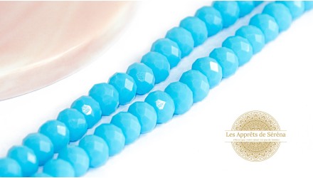 50 Perles abaques à facettes 6x5mm turquoise