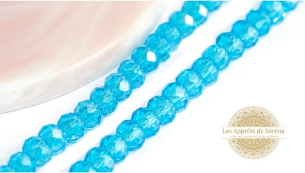 50 Perles abaques à facettes 6x5mm turquoise AB