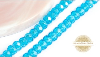 50 Perles abaques à facettes 6x5mm turquoise AB