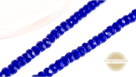 50 Perles abaques à facettes 6x5mm bleu marine