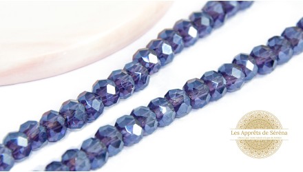 50 Perles abaques à facettes 6x5mm violet AB