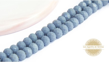 copy of 50 Perles abaques à facettes 8x6mm bleu opale