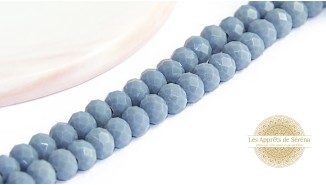 50 Perles abaques à facettes 6x5mm grises