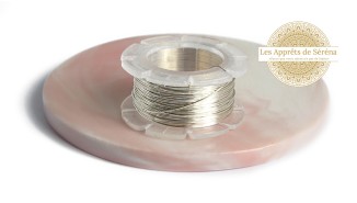 Fil laiton 0.4mm x 20m couleur argent pour enroulage et enfilage de perles