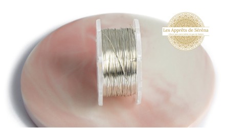 Fil laiton 0.4mm x 20m couleur argent pour enroulage et enfilage de perles