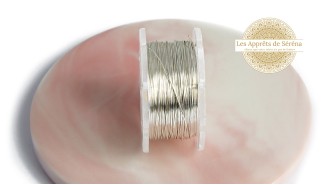 Fil laiton 0.4mm x 20m couleur argent pour enroulage et enfilage de perles