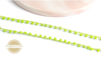 Fil coton perlé de rocailles vert anis 2mm