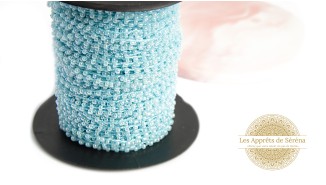 Fil coton perlé de rocailles bleu