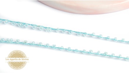 copy of Fil coton perlé de rocailles turquoises 2mm