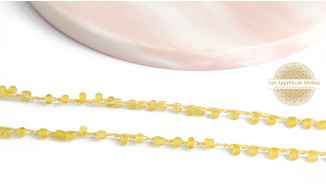 Fil coton perlé de rocailles or translucide 2mm