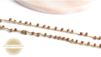 Fil coton perlé de rocailles café 2mm