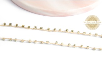Fil coton perlé de rocailles or irisé 2mm