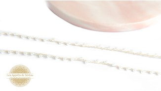 Fil coton perlé de rocailles rose irisé 2mm
