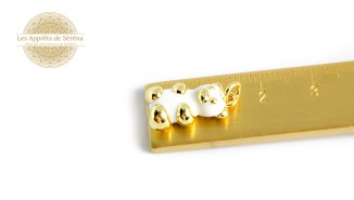 Pendentif émaillé ours en laiton 18K 17mm
