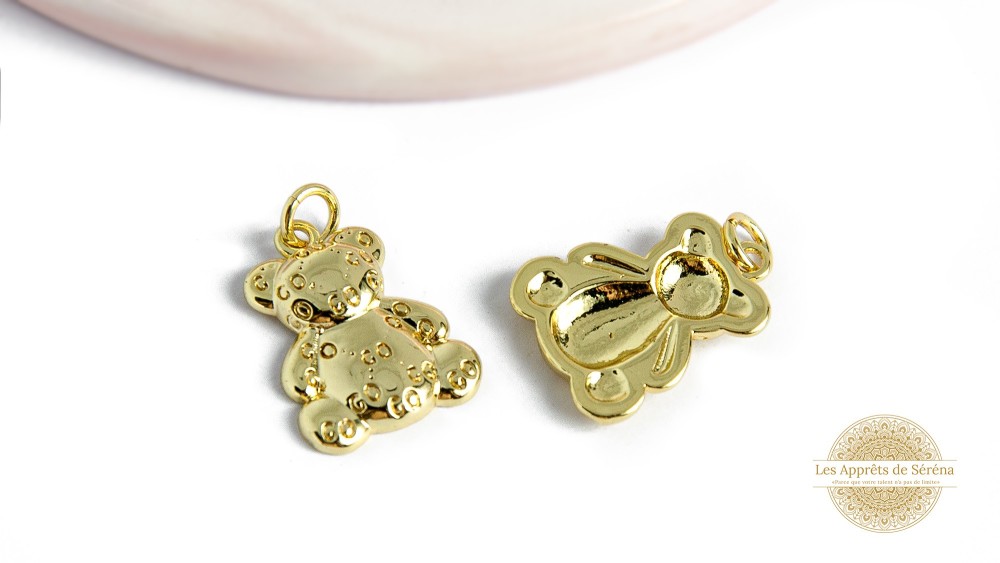 copy of Pendentif émaillé ours en laiton 18K 17mm