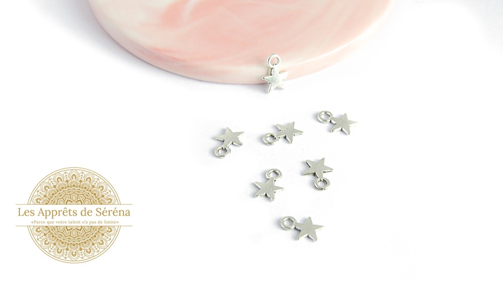 Pendentif étoile en zamak argent