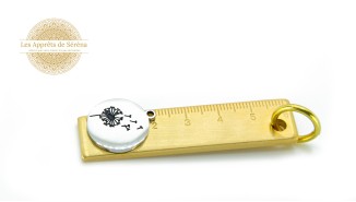 Pendentif fleur de pissenlit  acier inoxydable platine