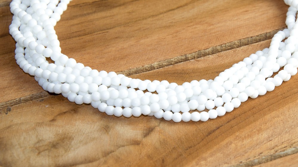 Perles abaques à facettes 3x2mm blanc opaque