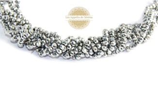 Perles abaques à facettes 3x2mm gris métallisé