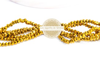 Perles abaques à facettes 3x2mm or métallisé