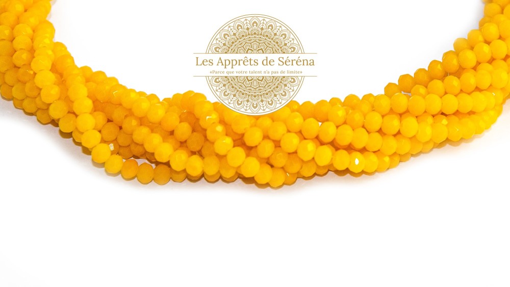 Perles abaques à facettes 3x2mm jaune orangé