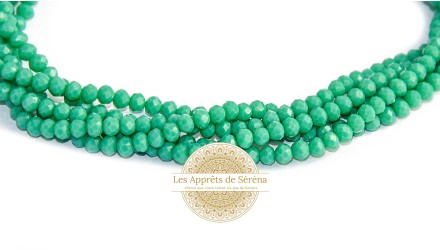Perles abaques à facettes 3x2mm vert aigue marine