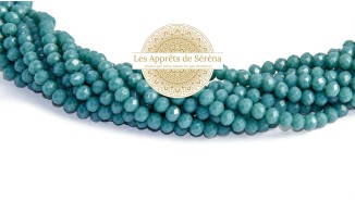 Perles abaques à facettes 3x2mm vert cyprès