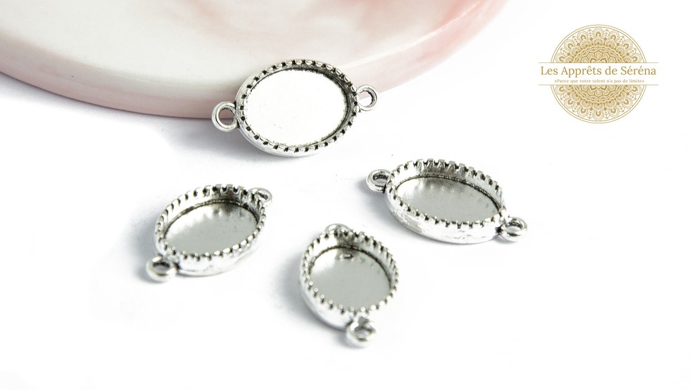 Connecteurs ovales 14x10mm supports cabochons 14x10mm apprêts bijoux