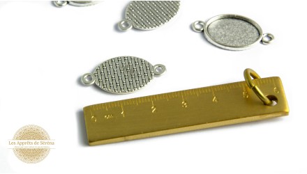 Connecteurs supports pour cabochons 13x18mm en zamak coloris argent