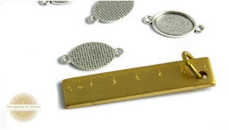 Connecteurs supports pour cabochons 13x18mm en zamak coloris argent