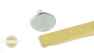 cabochon 25mm argent médaillon pour collier. Apprêts bijoux